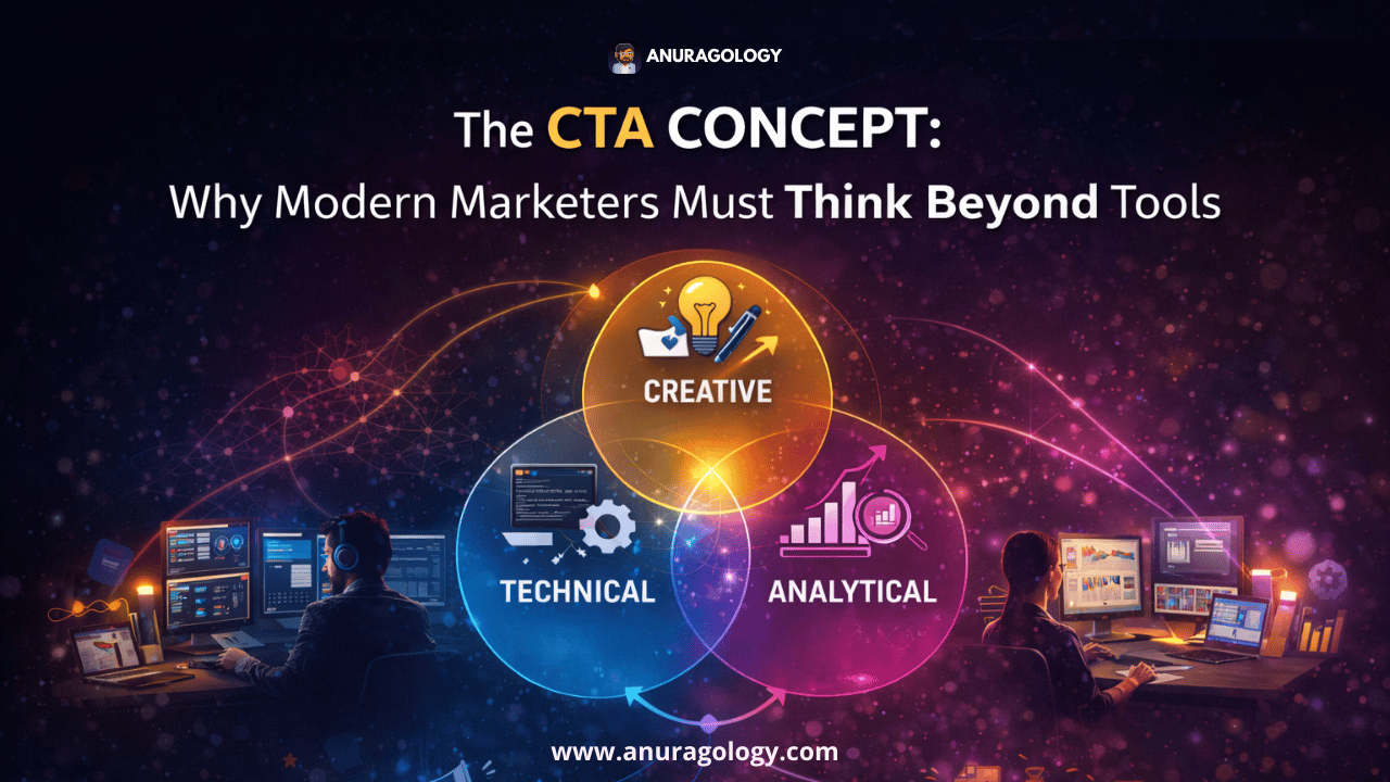Instead of learning marketing randomly, the CTA Concept helps organize skills into Creative, Technical, and Analytical areas for structured growth.
